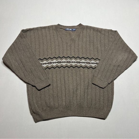 Cherokee Brown V-Neck Sweater with Classic Design Size XL - Picture 2 of 7
